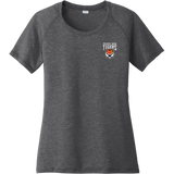 Princeton Jr. Tigers Ladies PosiCharge Tri-Blend Wicking Scoop Neck Raglan Tee