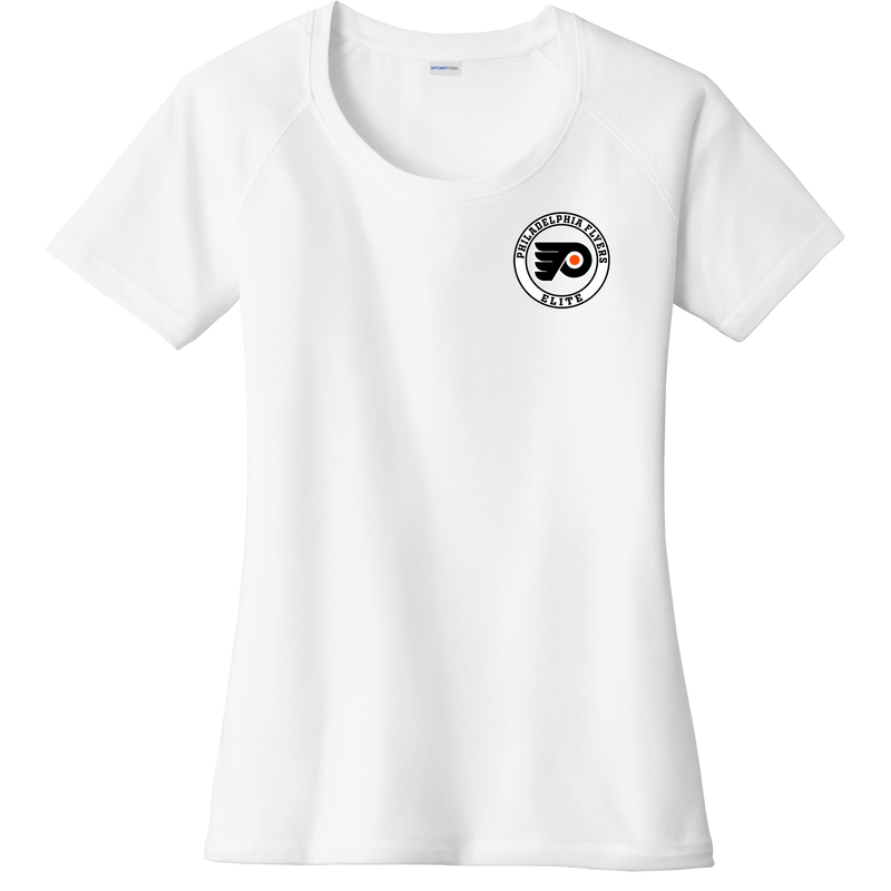 Philadelphia Flyers Elite Ladies PosiCharge Tri-Blend Wicking Scoop Neck Raglan Tee